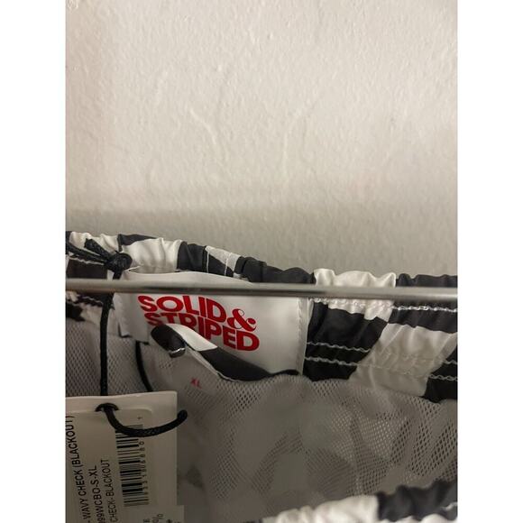 Solid & Striped XL Shorts Checkered Swim Trunks Black White Bloomies NEW $125 - Picture 5 of 7